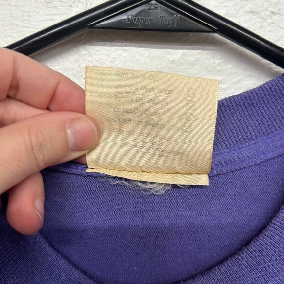 Vintage 80s Cowgirl Glam‎ Fringe Tee Purple Studded Western Rodeo Top M Boho - Picture 5 of 7